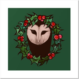 Christmas Barn Owl Posters and Art